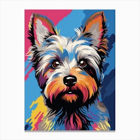 Pop Art Comic Style Yorkshire Terrier 4 Canvas Print