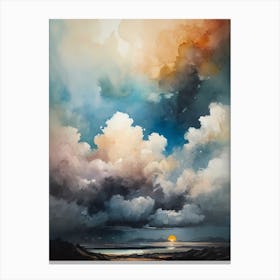 Abstract Glitch Clouds Sky (51) Canvas Print
