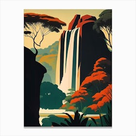 Victoria Falls National Park Zimbabwe Retro Canvas Print