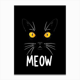 Midnight Whiskers II Meow Canvas Print