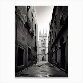 Lleida, Spain, Black And White Analogue Photography 3 Canvas Print