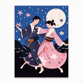 Awa Odori Dance Japanese Traditional Illustration 10 Canvas Print