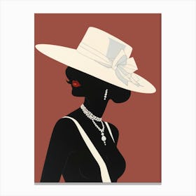 Hat And Pearls Canvas Print