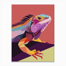 Lesser Antillean Iguana Abstract Modern Illustration 4 Canvas Print