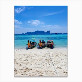 Island Hopping On Longtails Canvas Print
