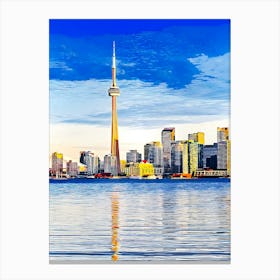 Toronto Skyline And Lake Ontario At Twilight Canvas Print