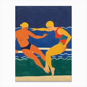 Two Women In Bathing Suits Canvas Print