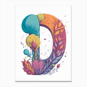 Colorful Letter D Illustration 67 Canvas Print