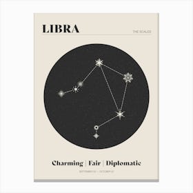 Astrology Constellation - Libra Canvas Print