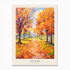 Autumn City Park Painting City Park New Orleans United States Poster Canvas Print