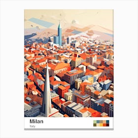 Milan, Italy, Geometric Illustration 1 Poster Canvas Print