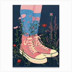 Spring Flowers And Sneakers 1 Canvas Print
