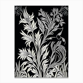 Licorice Herb William Morris Inspired Line Drawing Canvas Print