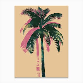 Palm Tree Colourful Illustration 3 Canvas Print