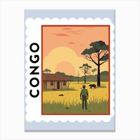 Congo Travel Stamp Poster Canvas Print