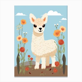 Baby Animal Illustration  Alpaca 4 Canvas Print