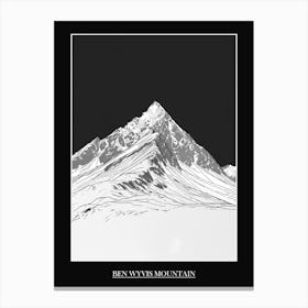 Ben Wyvis Mountain Line Drawing 3 Poster Canvas Print
