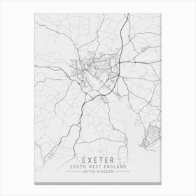 Exeter South West England Map Canvas Print