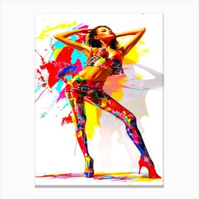 Ai Fashion Model - Colorful Posing Canvas Print