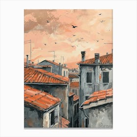 Milano Rooftops Morning Skyline 2 Canvas Print