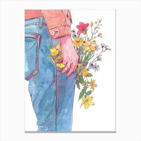 Spring Inspired Denim Canvas Print