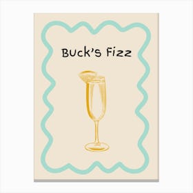 Bucks Fizz Doodle Poster Teal & Orange Canvas Print