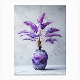 Purple Plant In A Vase Canvas Print