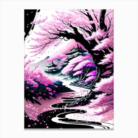 Sakura Blossom Painting Canvas Print