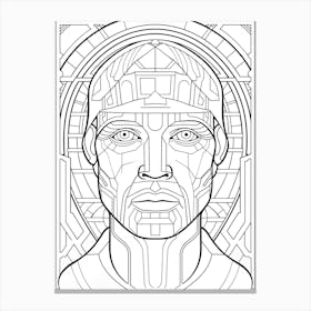 Line Art Inspired By The Son Of Man 4 Canvas Print