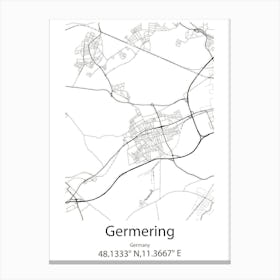 Germering,Germany Minimalist Map Canvas Print