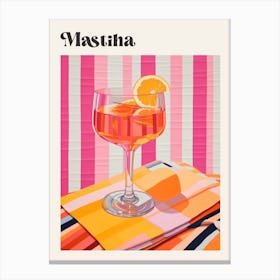 Mastiha 2 Retro Cocktail Poster Canvas Print