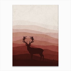 Deer Silhouette Canvas Print