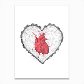 Wooden Heart Canvas Print