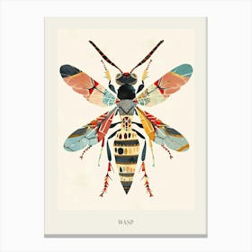 Colourful Insect Illustration Wasp 12 Poster Canvas Print