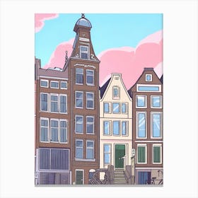 Amsterdam pink anime style Canvas Print
