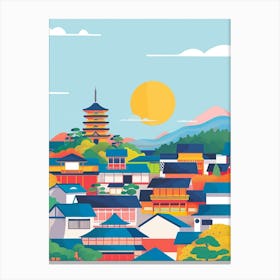 Himeji Japan Colourful Illustration Canvas Print