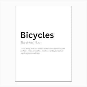 Bicycles Definition Meaning Canvas Print