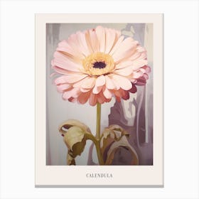 Floral Illustration Calendula 2 Poster Canvas Print