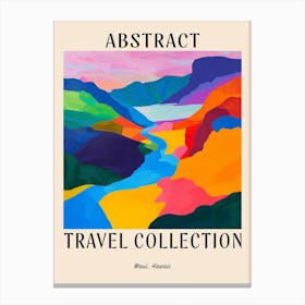 Abstract Travel Collection Poster Maui Usa 1 Canvas Print