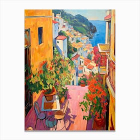 Amalfi Coast Italy 4 Fauvist Painting Canvas Print