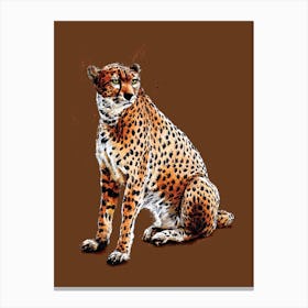 The Cheetah On Roast Peach Canvas Print