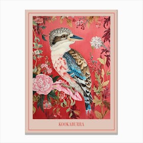 Floral Animal Painting Kookaburra 2 Poster Canvas Print