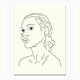 Portrait Of A Woman Monoline Hand Drawing Aesthetic Illustration Canvas Print