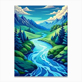 Landscape With A River Canvas Print