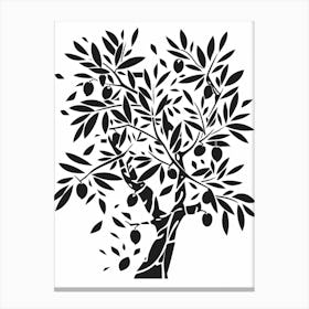 Olive Tree Simple Geometric Nature Stencil 1 1 Canvas Print