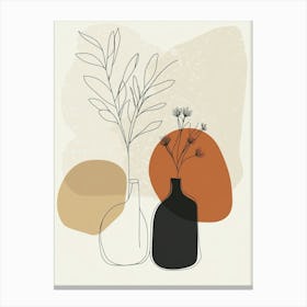 Two Vases With Flowers 1 Canvas Print