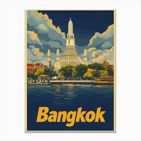 Aihrgdesign A Vintage Travel Poster Of Bangkok Featuring The 2 Canvas Print