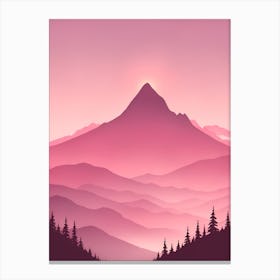 Misty Mountains Vertical Background In Pink Tone 79 Canvas Print