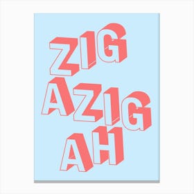 ZIGAZIGAH Blue & Red Print Canvas Print