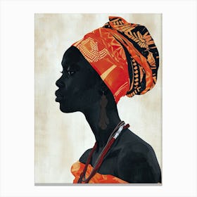 The African Woman; A Boho Collage Canvas Print